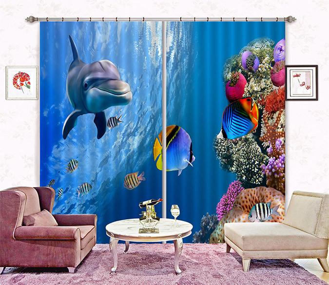 3D Bright Ocean World 153 Curtains Drapes Wallpaper AJ Wallpaper 