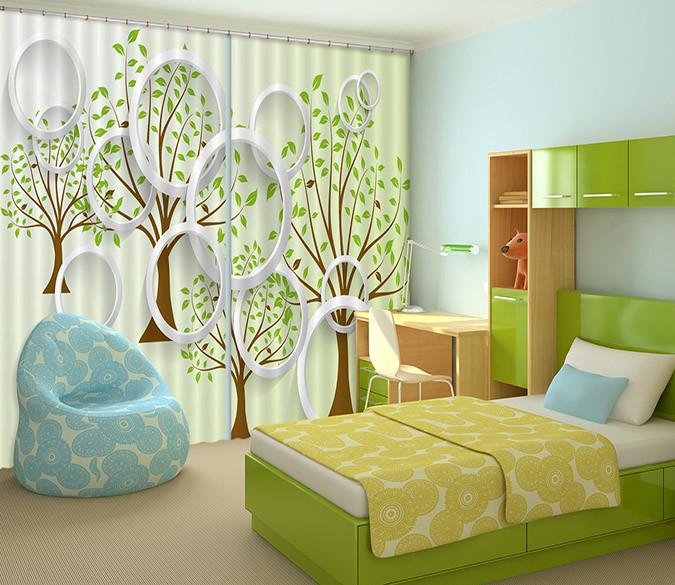 3D Trees And Rings 381 Curtains Drapes Wallpaper AJ Wallpaper 