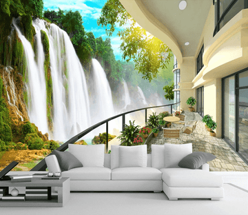 Balcony Waterfall Views Wallpaper AJ Wallpaper 