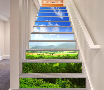 3D Mountain Farmland Scenery 129 Stair Risers Wallpaper AJ Wallpaper 