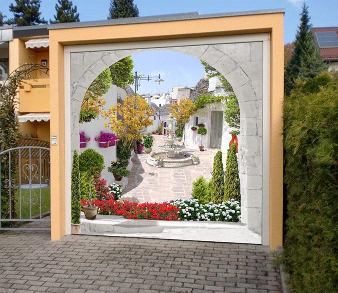 3D Arches Town Scenery 305 Garage Door Mural Wallpaper AJ Wallpaper 