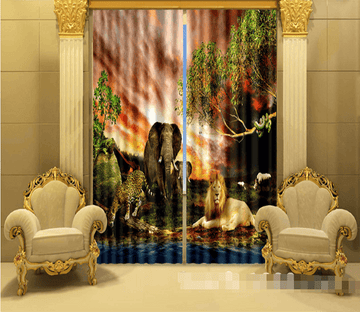 3D Various Animals 1021 Curtains Drapes Wallpaper AJ Wallpaper 