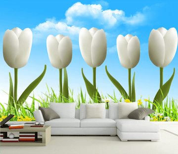 Five Fresh Tulips Wallpaper AJ Wallpaper 