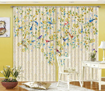 3D Flowers Tree Birds 141 Curtains Drapes Wallpaper AJ Wallpaper 