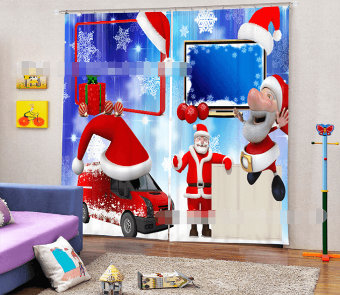 3D Funny Santa Claus 2010 Curtains Drapes Wallpaper AJ Wallpaper 