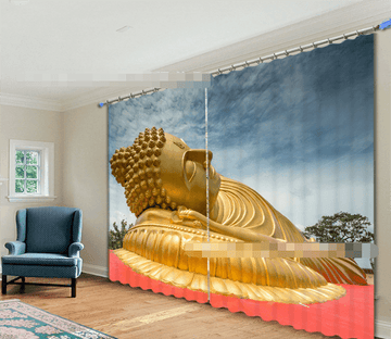 3D Buddha Statue 2084 Curtains Drapes Wallpaper AJ Wallpaper 