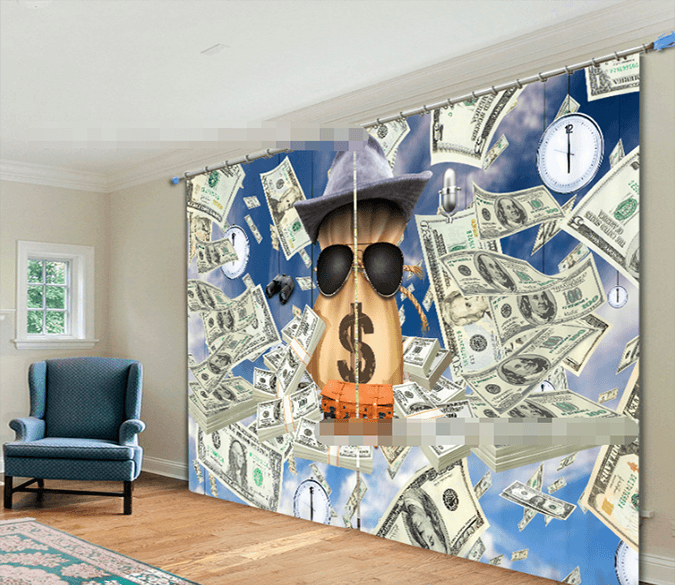 3D Flying Money 913 Curtains Drapes Wallpaper AJ Wallpaper 