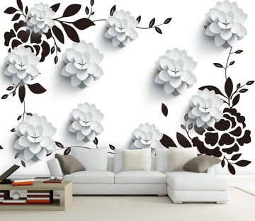 Elegant White Blossoms Wallpaper AJ Wallpaper 