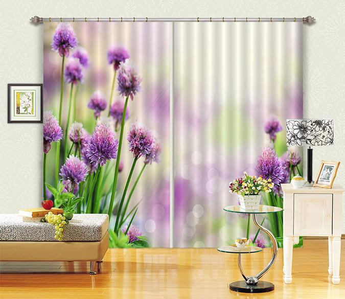 3D Bright Purple Flowers 143 Curtains Drapes Wallpaper AJ Wallpaper 