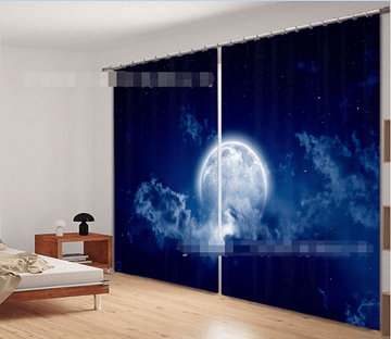 3D Bright Full Moon 2195 Curtains Drapes Wallpaper AJ Wallpaper 