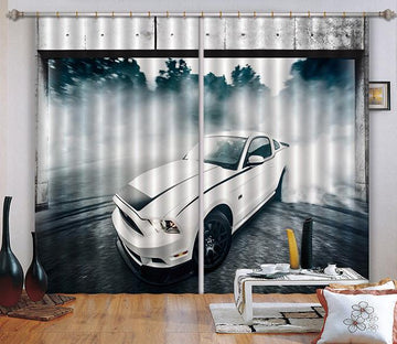 3D Cool Car Drift Curtains Drapes Wallpaper AJ Wallpaper 