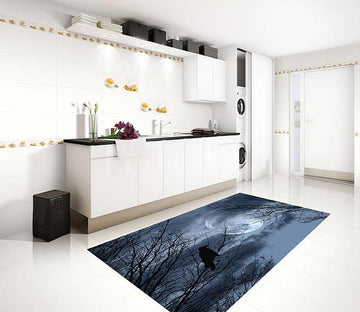 3D Bright Moon Bare Trees 527 Kitchen Mat Floor Mural Wallpaper AJ Wallpaper 