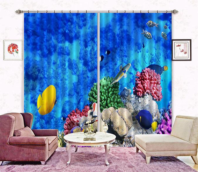 3D Bright Sea World 141 Curtains Drapes Wallpaper AJ Wallpaper 