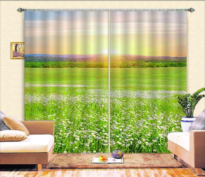 3D Grassland Flowers 786 Curtains Drapes Wallpaper AJ Wallpaper 