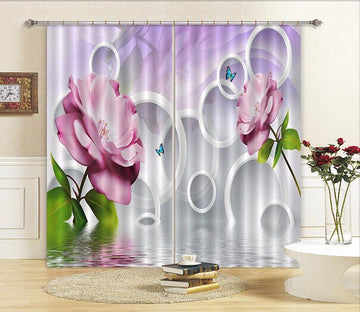 3D Flowers And Rings 298 Curtains Drapes Wallpaper AJ Wallpaper 