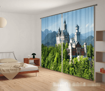 3D Mountain Castle 1165 Curtains Drapes Wallpaper AJ Wallpaper 