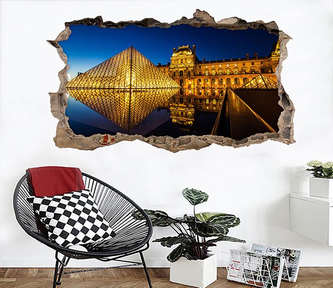 3D Shiny Louvre 079 Broken Wall Murals Wallpaper AJ Wallpaper 