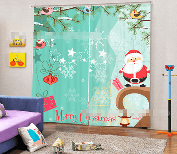 3D Lovely Santa Claus 1387 Curtains Drapes Wallpaper AJ Wallpaper 