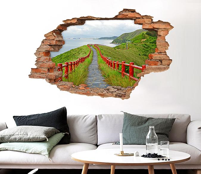 3D Seaside Trail 193 Broken Wall Murals Wallpaper AJ Wallpaper 