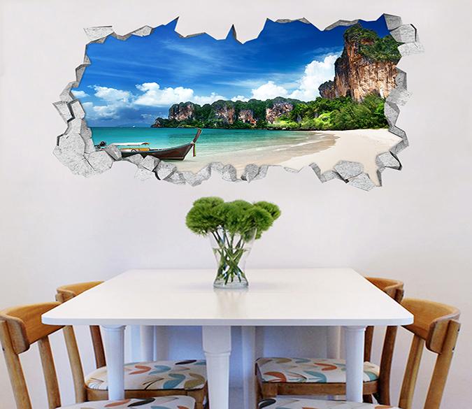 3D Tropical Beach 335 Broken Wall Murals Wallpaper AJ Wallpaper 