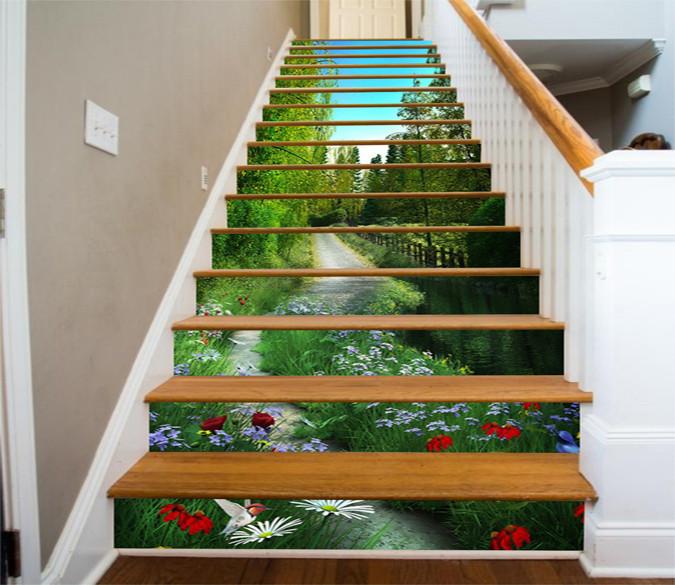 3D Countryside Scenery 588 Stair Risers Wallpaper AJ Wallpaper 