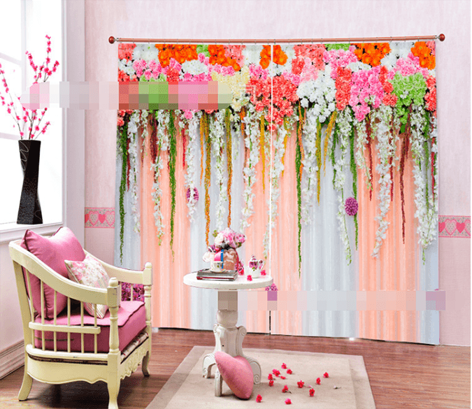 3D Pillars Flowers Vines 2061 Curtains Drapes Wallpaper AJ Wallpaper 