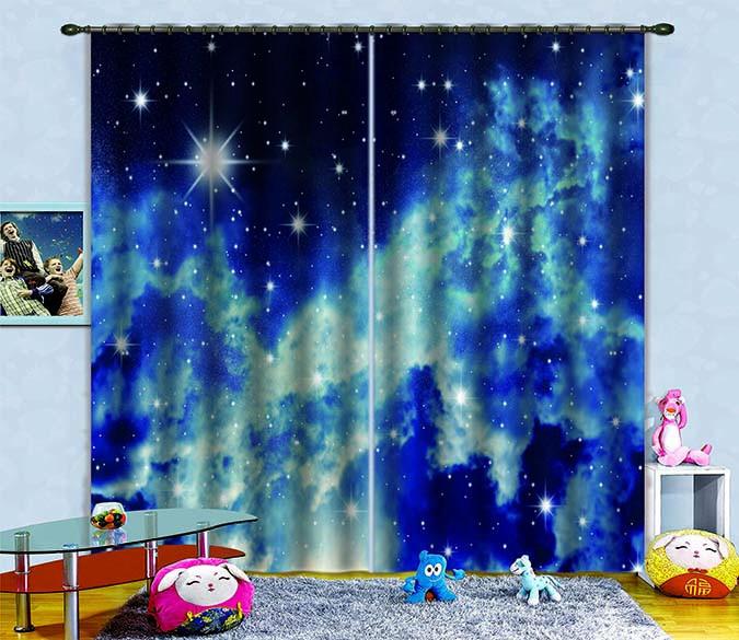 3D Shining Stars Sky 805 Curtains Drapes Wallpaper AJ Wallpaper 