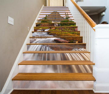 3D Mountain Creek Waterall 1630 Stair Risers Wallpaper AJ Wallpaper 