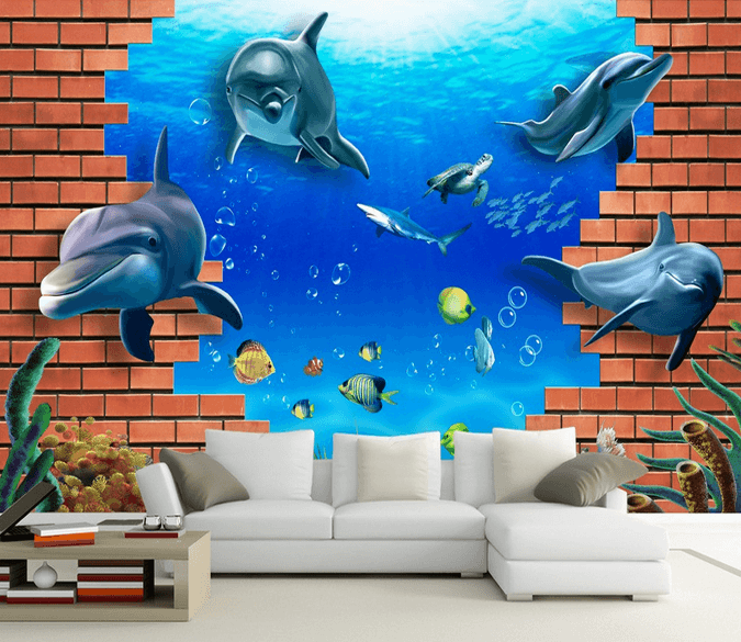 Sea Animals And Bricks Wallpaper AJ Wallpaper 