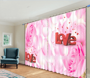 3D Pink Roses Petals 2150 Curtains Drapes Wallpaper AJ Wallpaper 