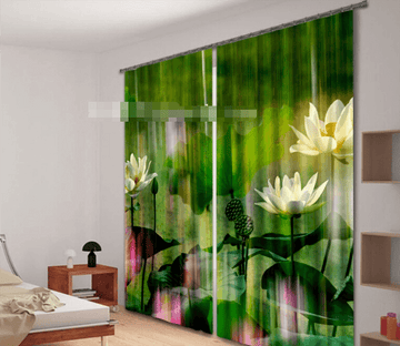 3D Pure Lotus Flowers 1052 Curtains Drapes Wallpaper AJ Wallpaper 