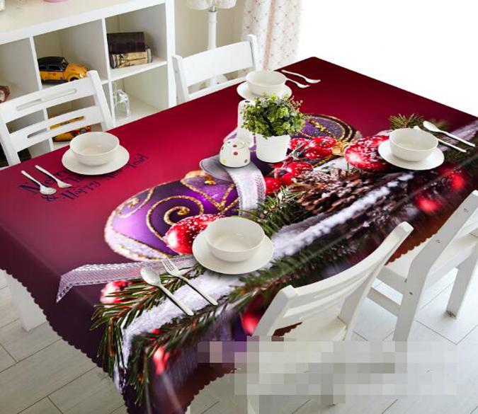 3D Happy Christmas 1241 Tablecloths Wallpaper AJ Wallpaper 