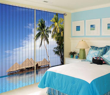 3D Sea Pavilions 2874 Curtains Drapes Wallpaper AJ Wallpaper 