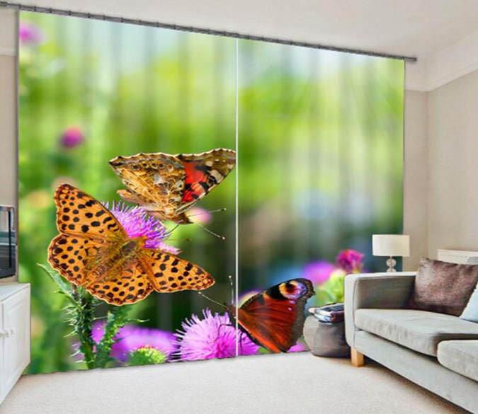 3D Butterflies Nectar 855 Curtains Drapes Wallpaper AJ Wallpaper 