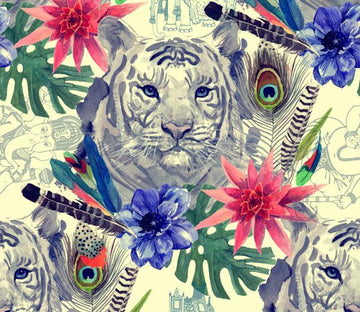 Tigers And Flowers Wallpaper AJ Wallpaper 