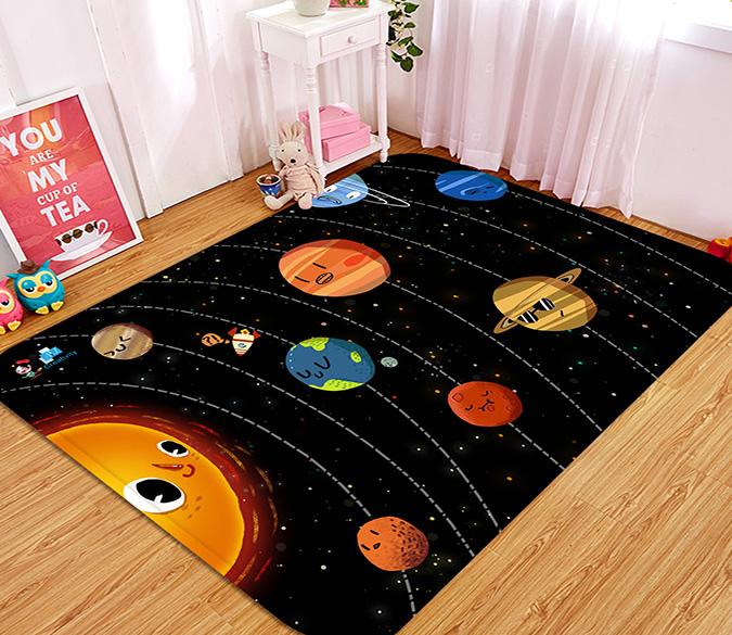 3D Cartoon Planets 92 Non Slip Rug Mat Mat AJ Creativity Home 