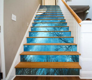 3D Forest Shining Sky 701 Stair Risers Wallpaper AJ Wallpaper 