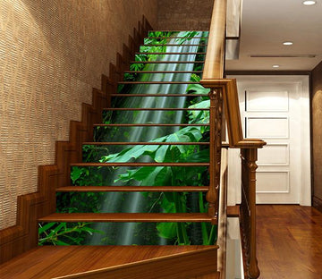 3D Waterfall Fresh Plants 806 Stair Risers Wallpaper AJ Wallpaper 