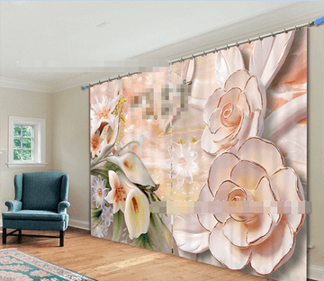 3D Flowers Carving 2166 Curtains Drapes Wallpaper AJ Wallpaper 