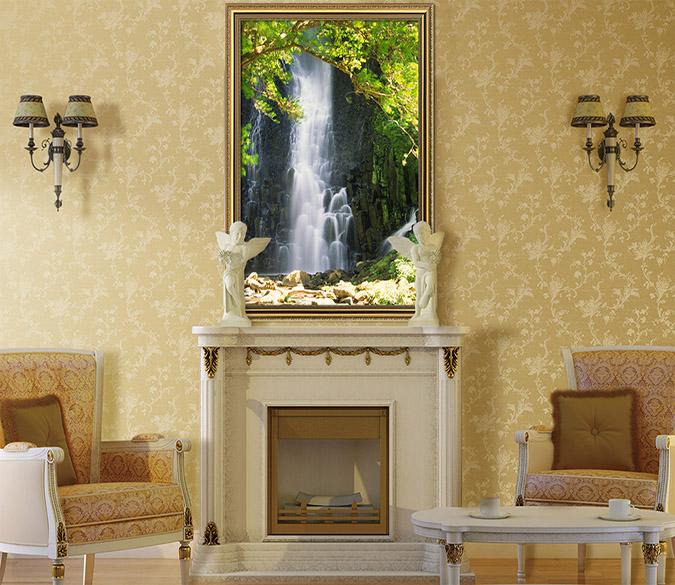 3D Precipitous Rock 063 Fake Framed Print Painting Wallpaper AJ Creativity Home 