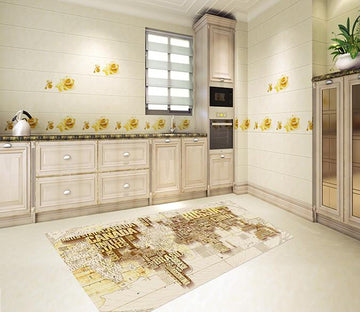 3D Fashion World Map 611 Kitchen Mat Floor Mural Wallpaper AJ Wallpaper 