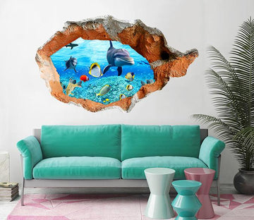 3D Ocean World 082 Broken Wall Murals Wallpaper AJ Wallpaper 