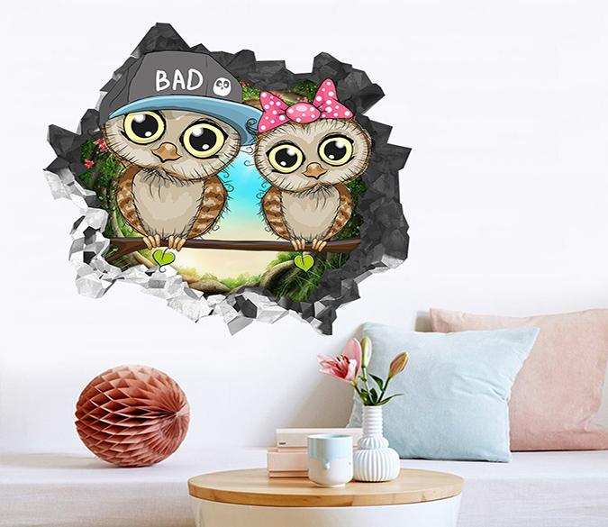 3D Lovely Birds 88 Broken Wall Murals Wallpaper AJ Wallpaper 