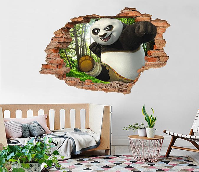 3D Kung Fu Panda 230 Broken Wall Murals Wallpaper AJ Wallpaper 