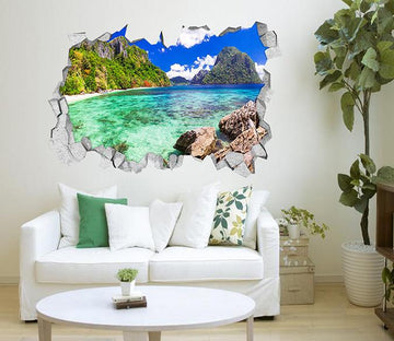 3D Sea Bay Scenery 359 Broken Wall Murals Wallpaper AJ Wallpaper 