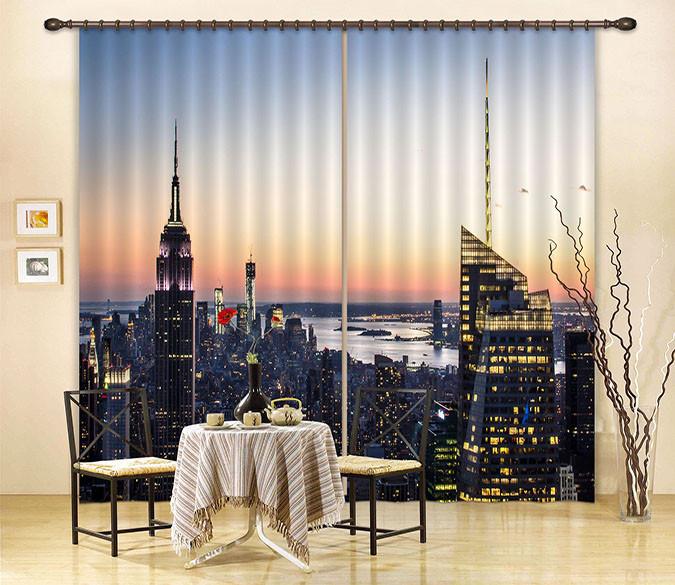 3D Sunset New York 218 Curtains Drapes Wallpaper AJ Wallpaper 