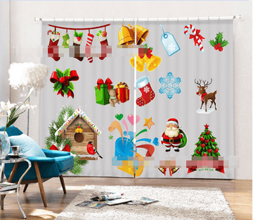 3D Cute Christmas Pattern 2051 Curtains Drapes Wallpaper AJ Wallpaper 