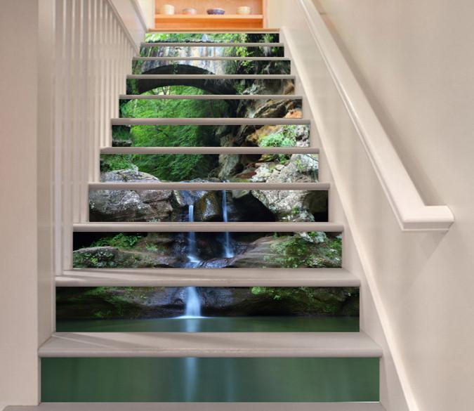 3D Bridge Scenery 90 Stair Risers Wallpaper AJ Wallpaper 