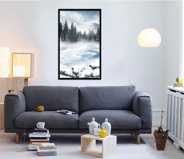 3D Ice Lake 015 Fake Framed Print Painting Wallpaper AJ Creativity Home 