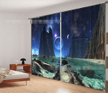 3D Exoplanet Sea Scenery 918 Curtains Drapes Wallpaper AJ Wallpaper 